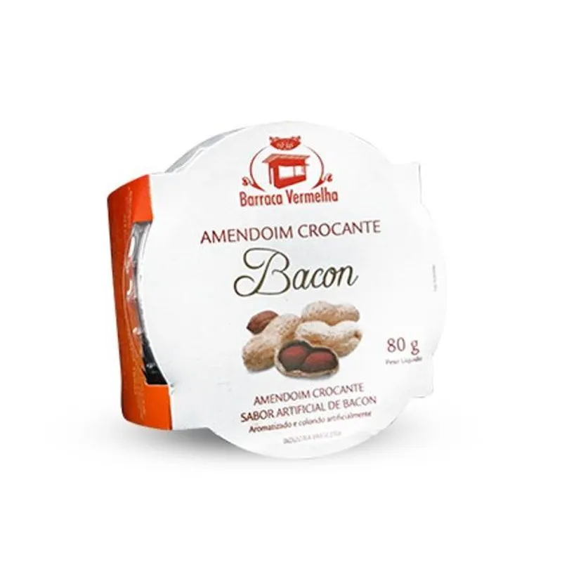 Amendoim Crocante Sabor Bacon - Pote Com 80g