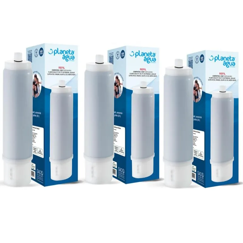 Kit Refil Compatível Com Aparelhos Planeta Água 3 Unidades