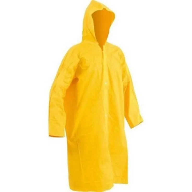 Capa De Chuva Pvc Com Forro Amarela G