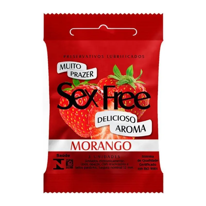 Preservativo Sex Free Morango 12x3