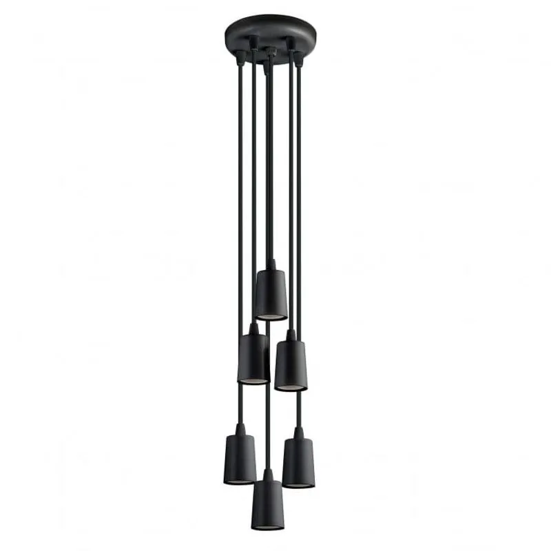 Pendente Alumínio para 6 Lâmpadas Vision Dital Iluminação Preto