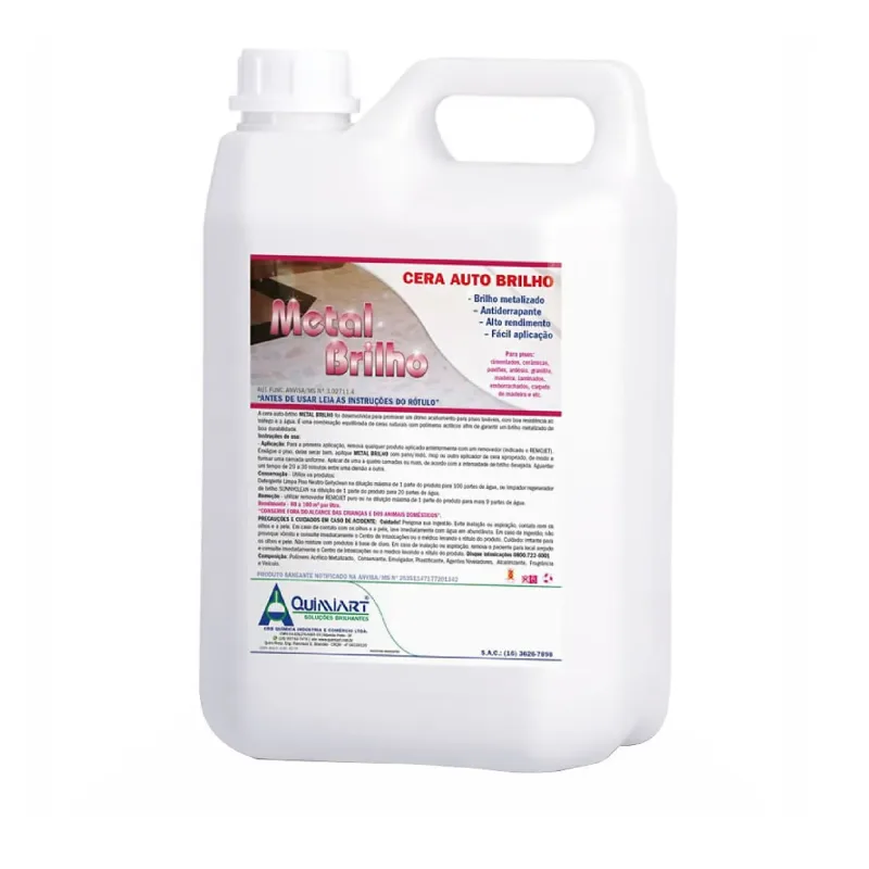 METAL BRILHO - CERA AUTO BRILHO - PRETA - QUIMIART - 5 LITROS - Vila Clean | Loja de Produtos de Limpeza