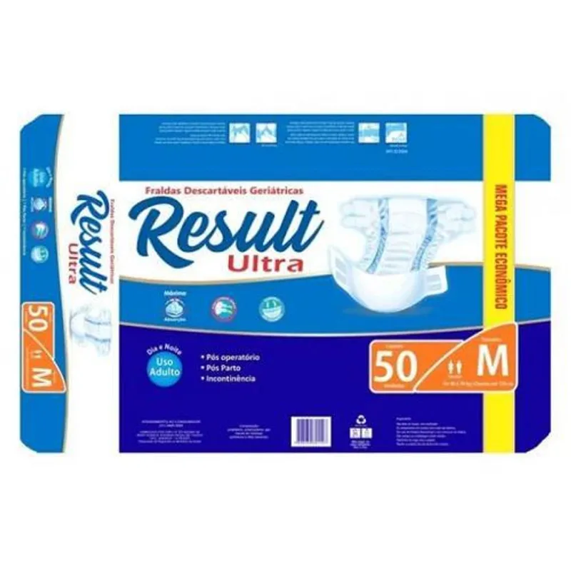 Fralda Geriátrica Result M Com 50 Unidades Unissex