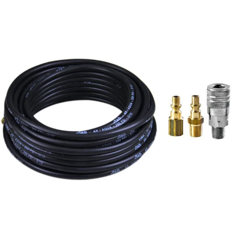 Kit Engate Rápido + Mangueira Ar Compressor 5/16 - 15 Metros