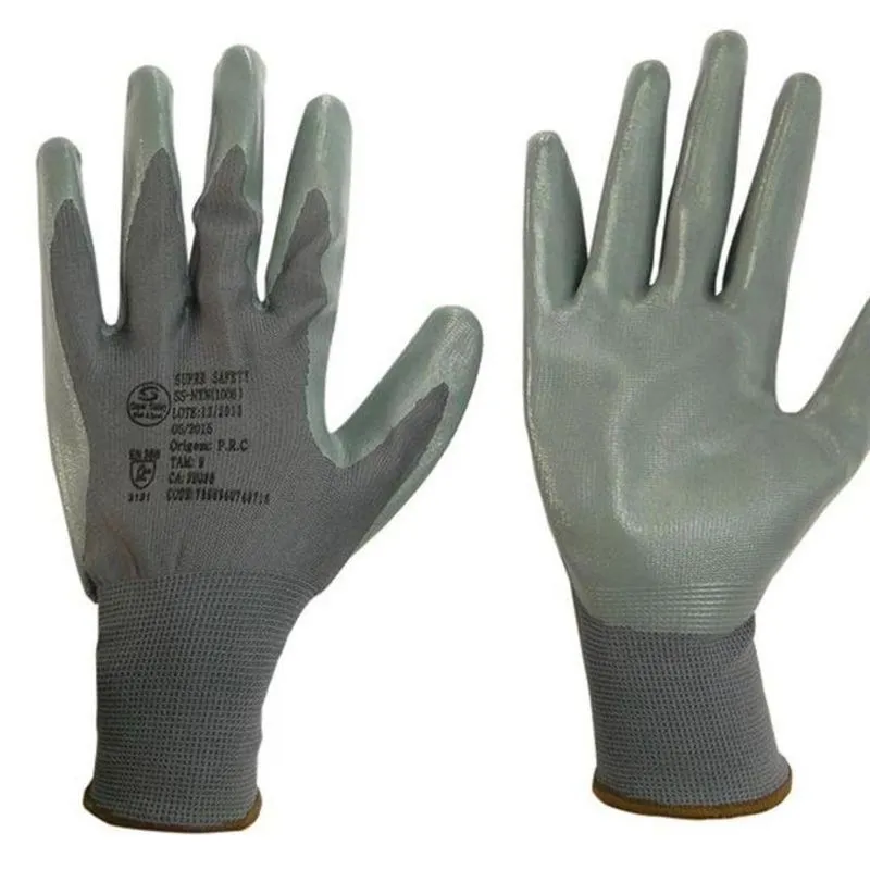 Luva De Poliamida Nitrilica Banho Nitrilico Ss1006 Super Safety Ca 32038 Tamanho P