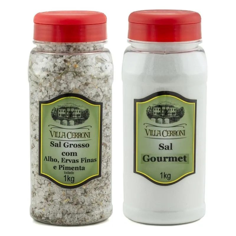 Sal G Alho,ervas, Pimenta 1kg+sal Gourmet 1kg-villa Cerroni
