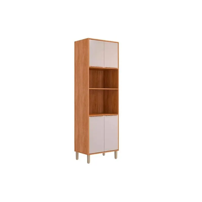 Paneleiro de Cozinha Esplêndida Torre Quente c/ 4 Portas e 2 Nichos p/ Forno 70cm Cinamomo/Off White - MGM