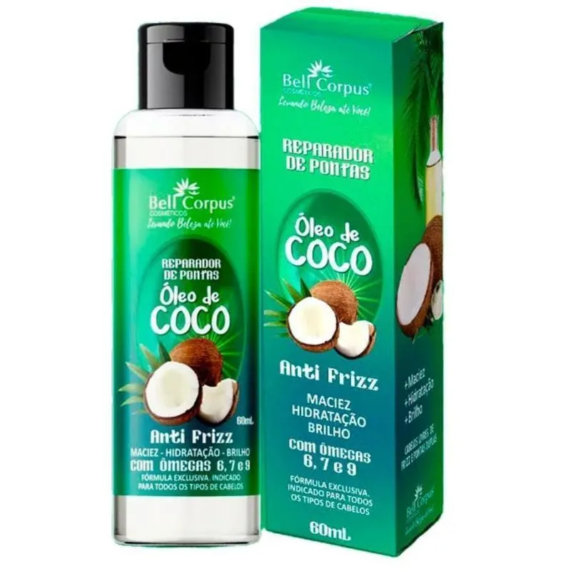 Reparador De Pontas Anti Frizz Óleo De Coco 60ml Bell Corpus