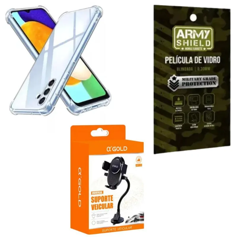 Capinha Para Galaxy M55 + Suporte Veicular + Pelicula