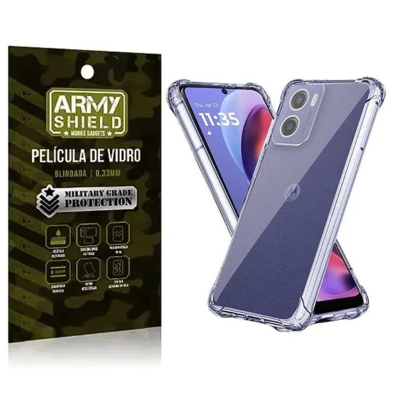 Capa Moto G75 + Película De Vidro 3D - Armyshield