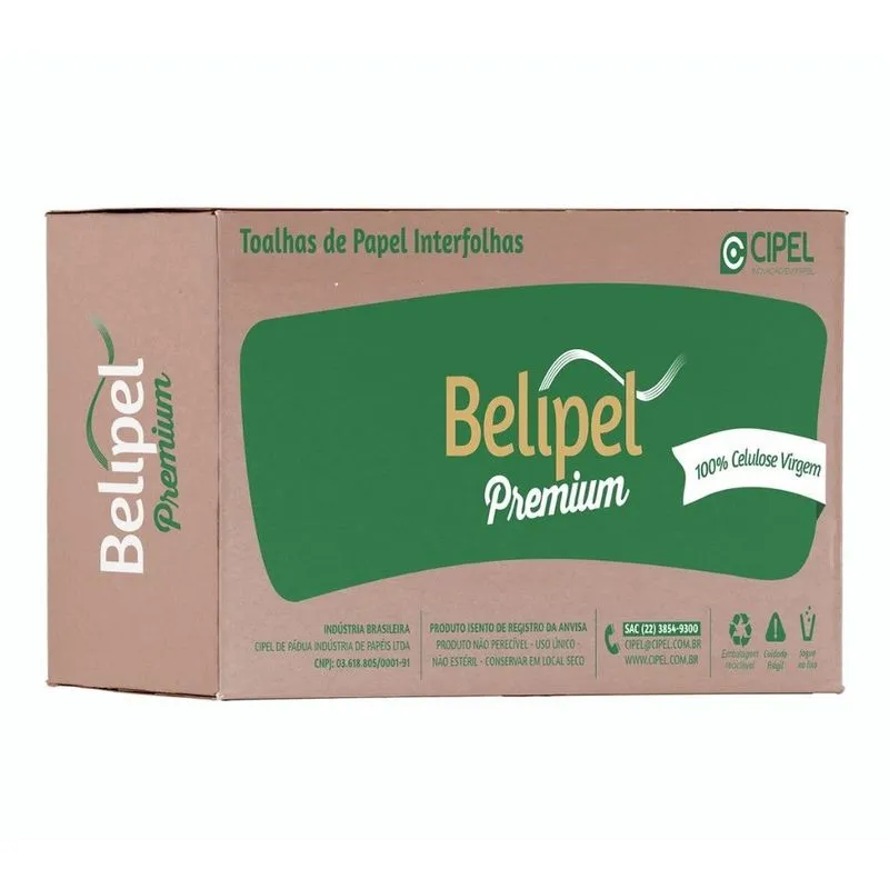 Toalha Papel Belipel Premium 100% Celulose Com 2000 Folhas