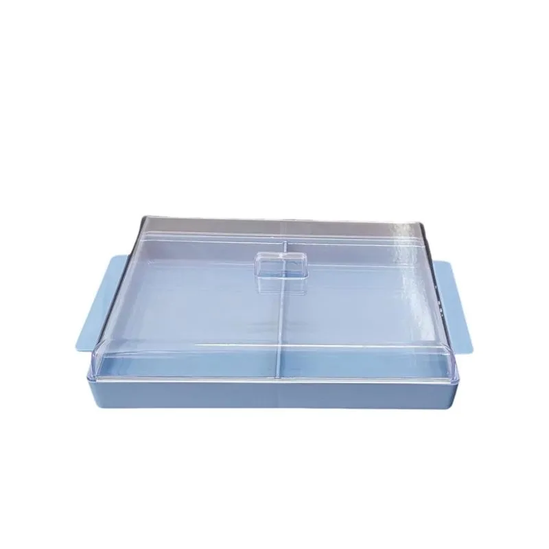 Porta frios duplo com tampa azul pastel micromax