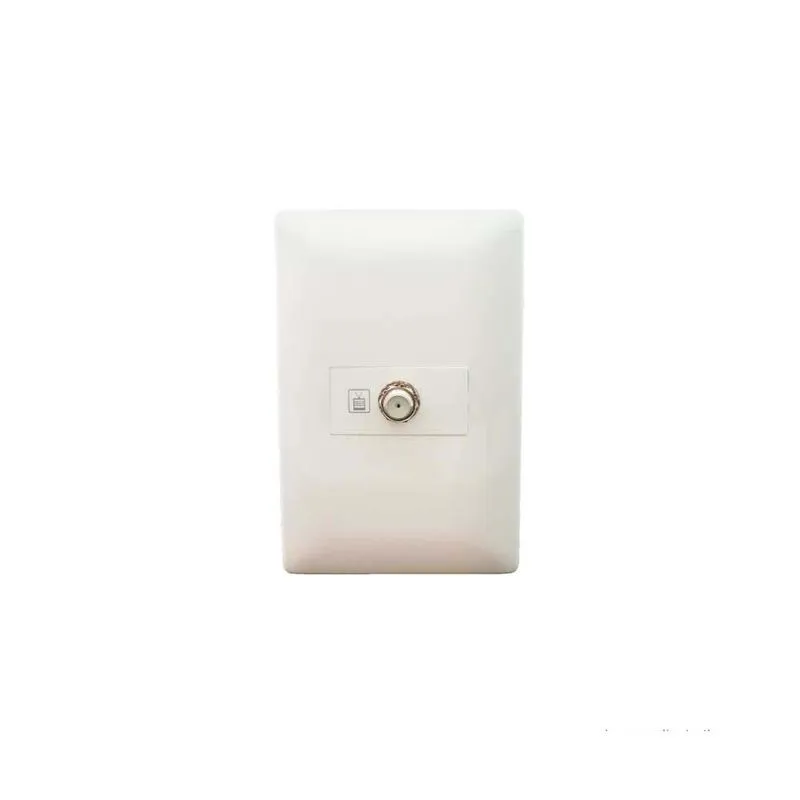 Placa 4x2 tomada para antena de TV branca ON