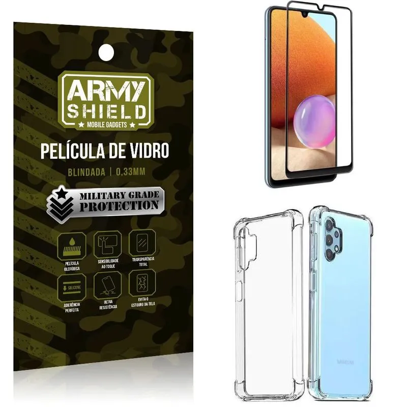 Kit Proteção Total Samsung A32 4G com Capa e Película 3D