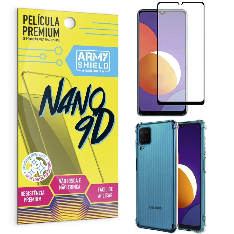 Capa Case Capinha Galaxy M12 + Película Premium Nano 9D - ArmyShield