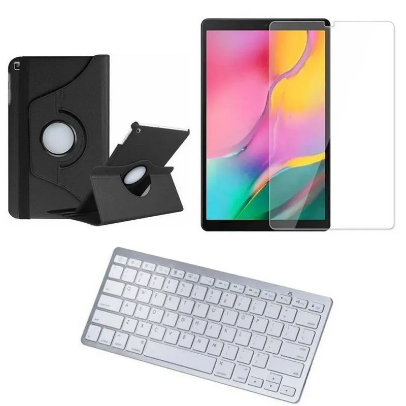 Capa Giratória Samsung Tab A 10.1 T515/T510 + Película + Teclado - Armyshield
