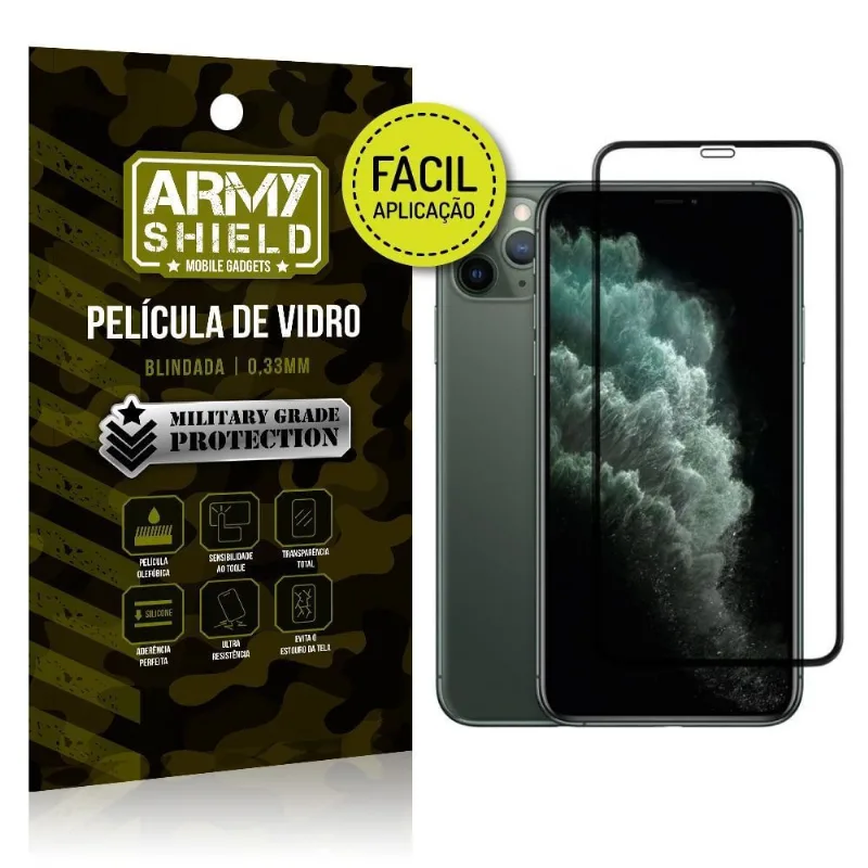Película 3D Fácil Aplicação Apple iPhone 11 Pro 5.8 - Armyshield