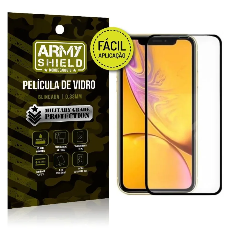 Película 3D Fácil Aplicação Apple iPhone xr 6.1 Película 3D - Armyshield