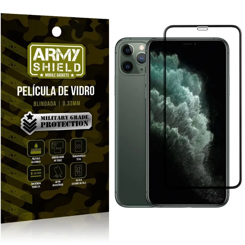 Película de Vidro 3D Apple iPhone 11 Pro 5.8 Cobre a Tela Toda - Armyshield