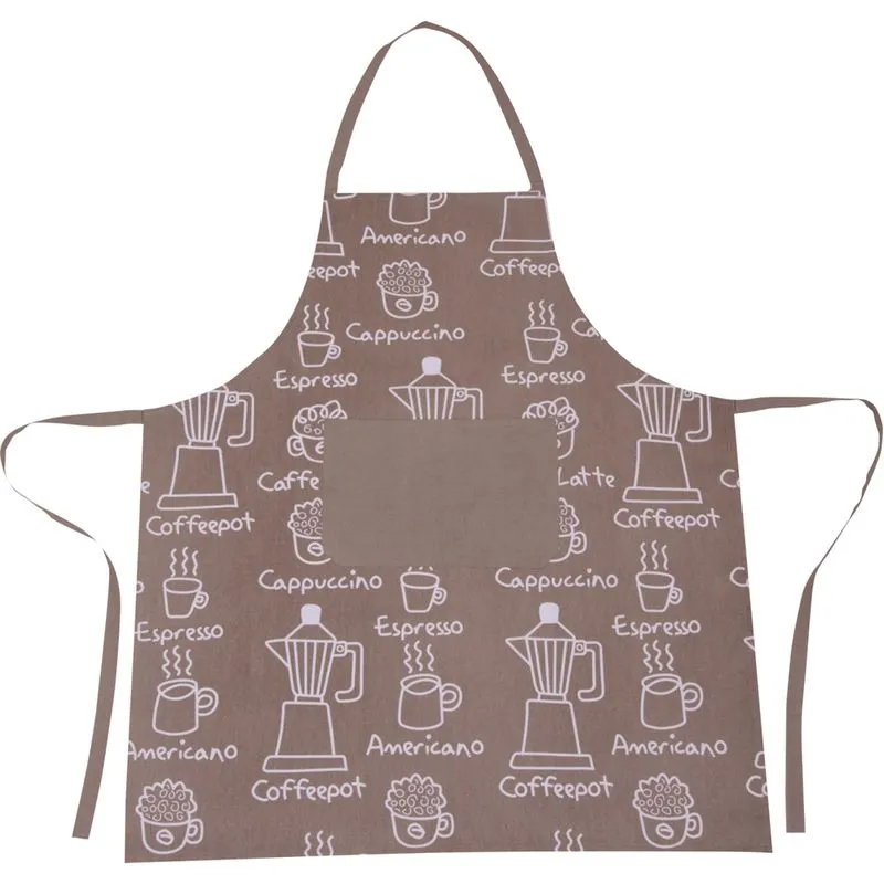 Avental Vizapi 70X80Cm Capuccino Bege Branco Com Bolso Vizapi