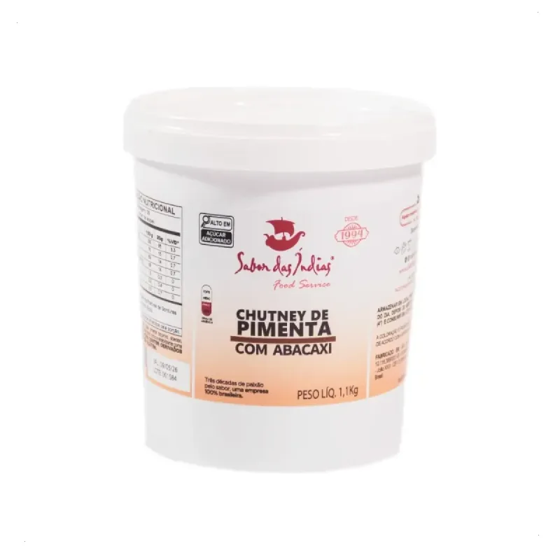 Chutney De Abacaxi Com Pimenta Sabor Das Indias Balde 1,1 Kg