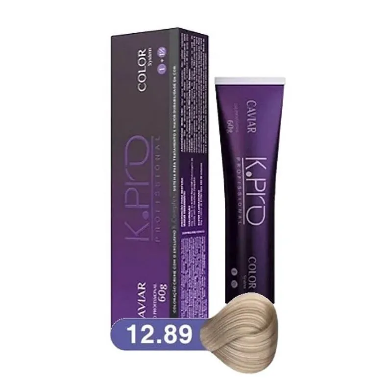 Tintura k.pro Caviar Color 12.89 Extra Clareador Bege 60g