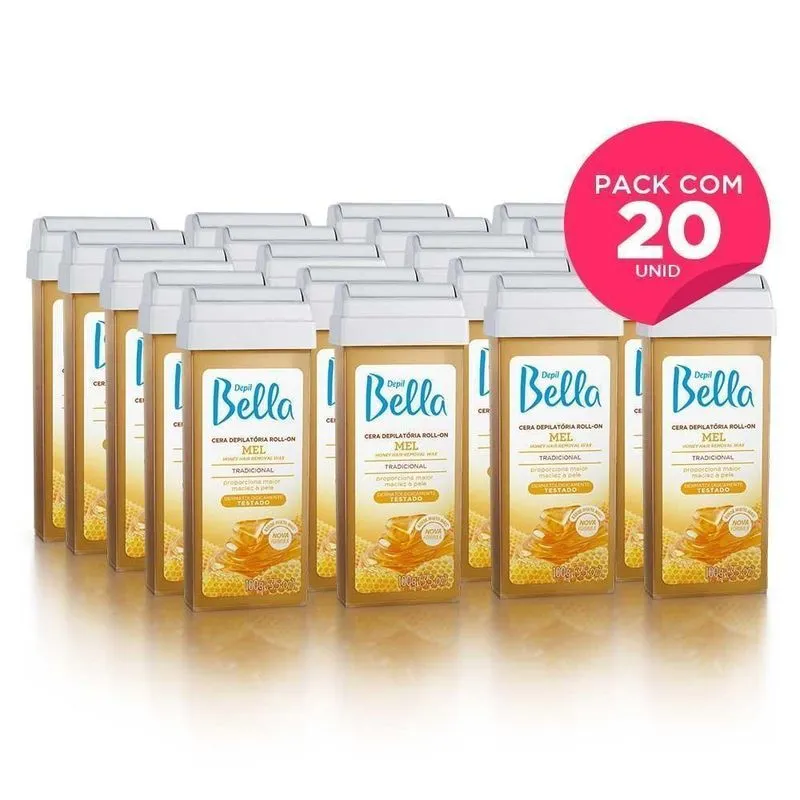Refil Cera Depilatória Roll-on Depil Bella 100g Mel 20 Un