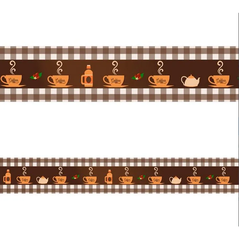 Faixa Decorativa de Cozinha Café Marrom 10m por 15cm