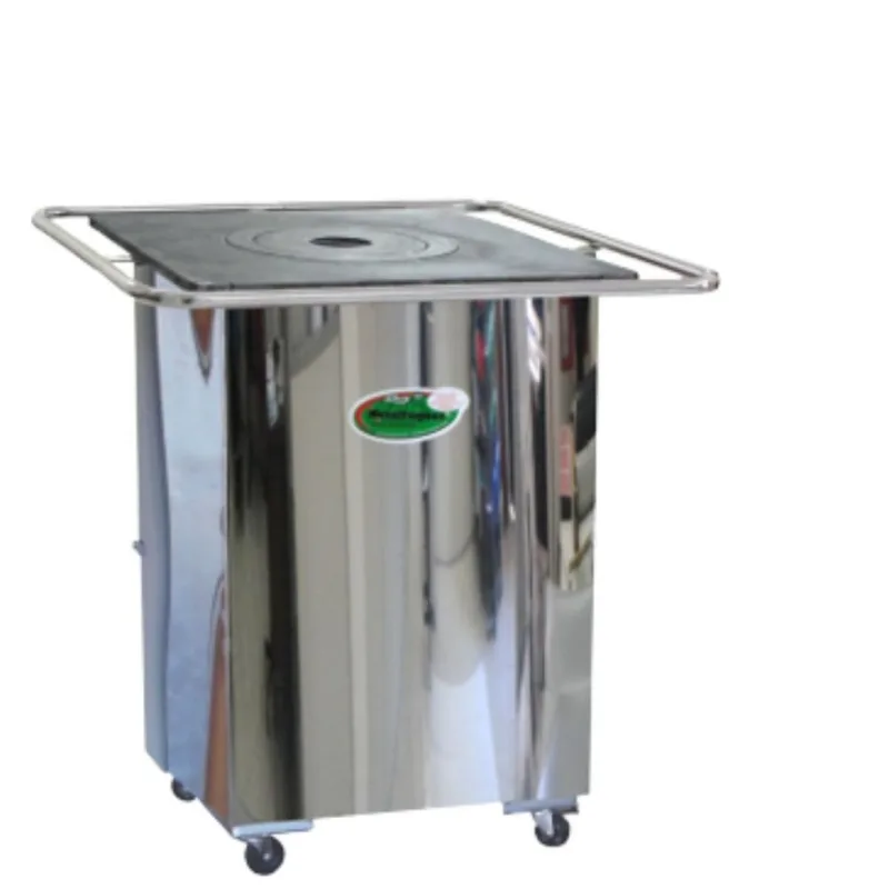 Mini-fogão Com Chapa Ff Painel Inox Varão E Portinha Cromado