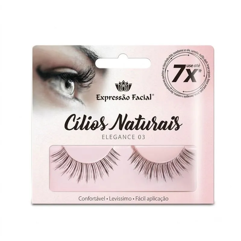 Cílios Postiços Naturais Expressão Facial Elegance 02 1 Par Cílios Postiços Naturais Expressão Facial Elegance 03 1 Par