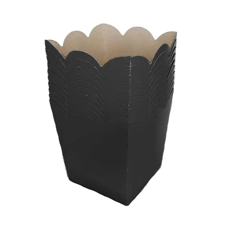 Cachepô Papel Cartão Mini Preto 7cm c/10 - NC Toys