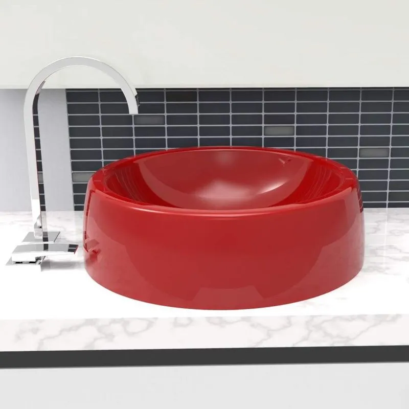 Cuba de Apoio Termofixo Redonda Linum G12 Vermelho