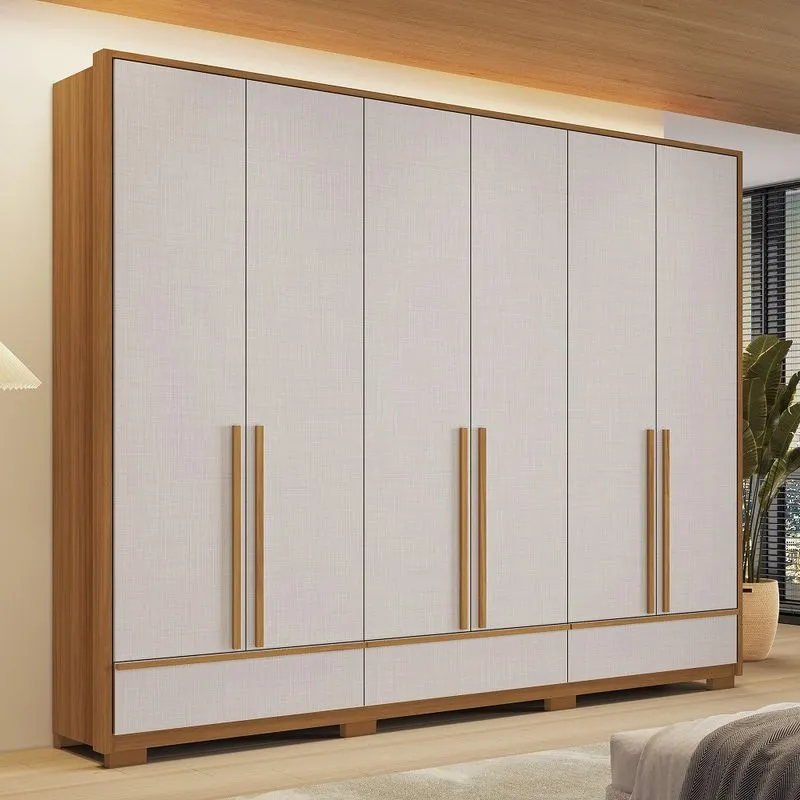 Guarda Roupa Casal com Pés 6 Portas 3 Gavetas em MDF NT 6035 Notável Móveis
