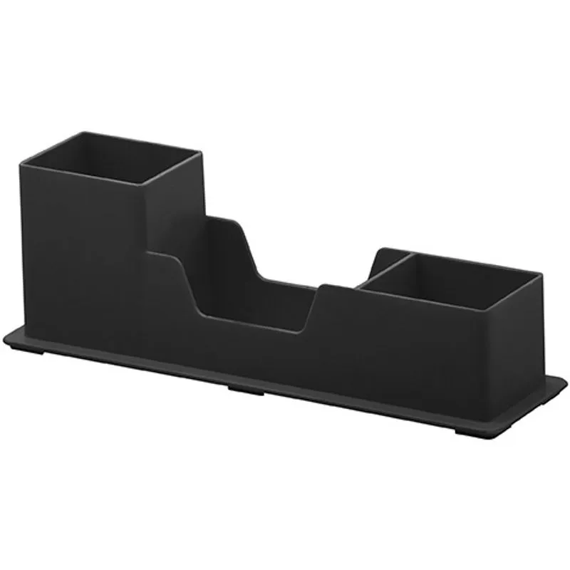 Organizador de acessórios porta lápis com três divisórias preto paramount 25 X 7 X 8,5 cm