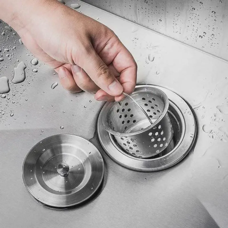 Válvula Cuba Cozinha 4.1/2 Inox Cesto Com Tampa Anti Odor