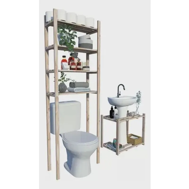 Combo Com Armarios Para Banheiro Resistente Moderno Pratico