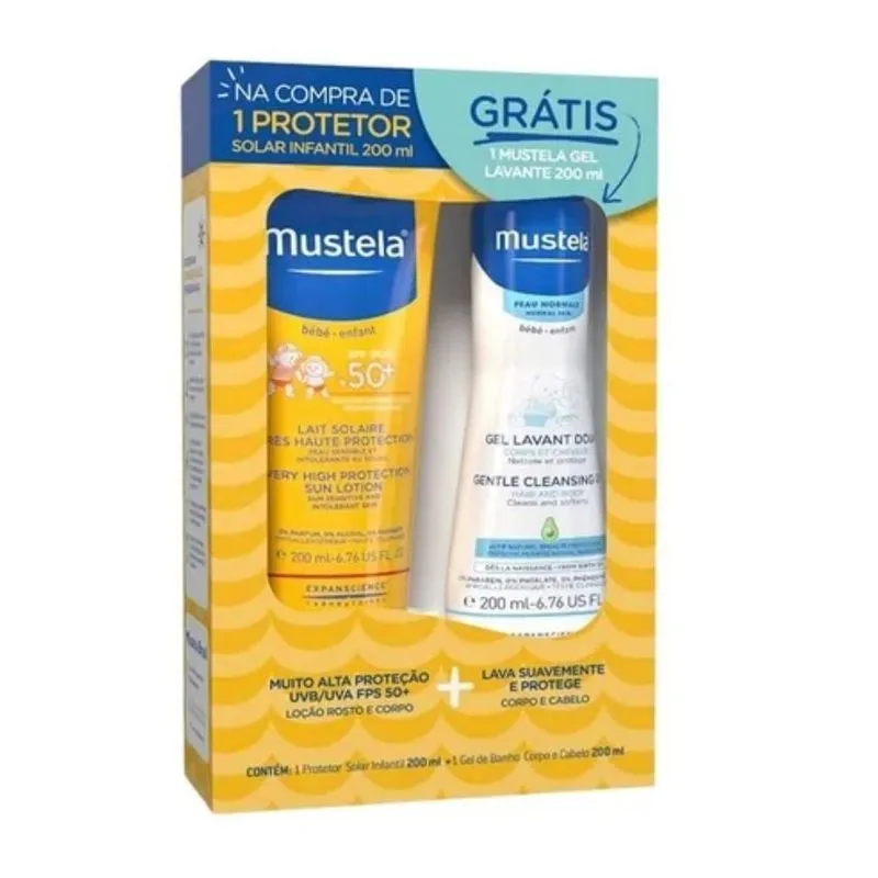 Kit Protetor Solar Mustela Fps50 200ml Hydra Bebe 100ml