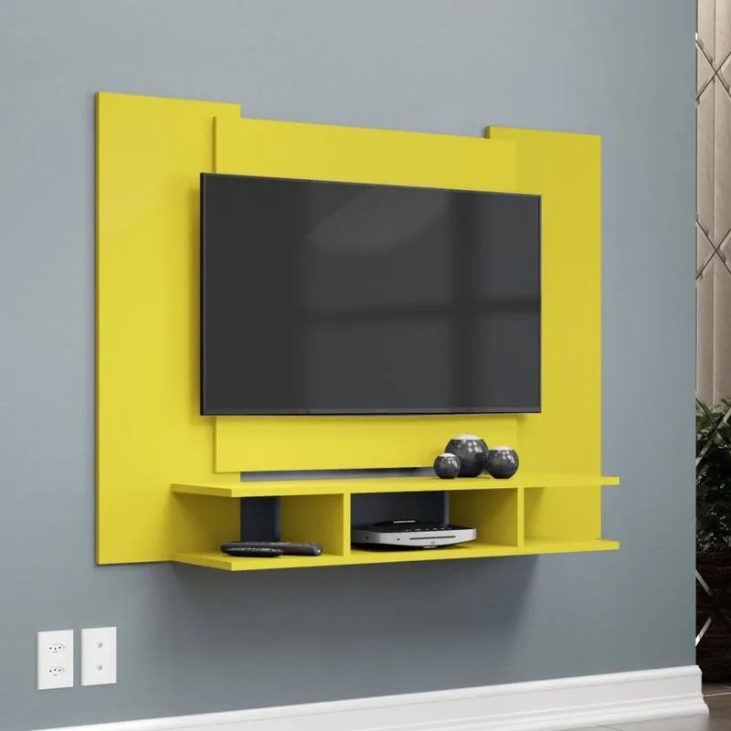Painel para Tv EJ Suporta Tv de até 48 Polegadas - Amarelo - EJ Móveis - Amarelo