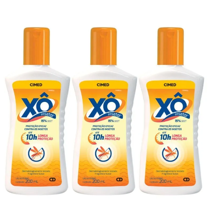Kit Loção Repelente De Insetos Xô Inseto 200ml C/3