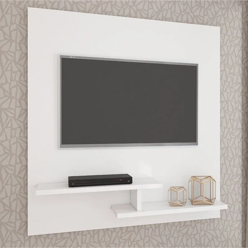 Painel para TV até 42 Polegadas com Prateleira Cloud Moderno Permobili Branco
