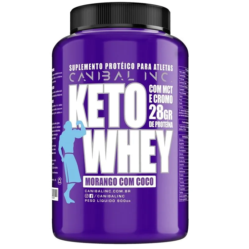 Keto Whey (900g) - Canibal Inc - Morango com Coco