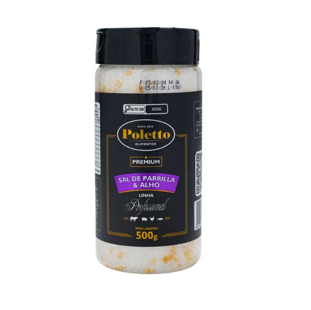 Sal De Parrilla &amp; Alho 500g - Linha Profissional - POLETTO ALIMENTOS