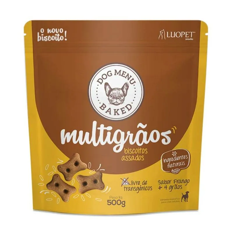 Biscoito Dog Menu Baked Multigrãos para Cães 500g