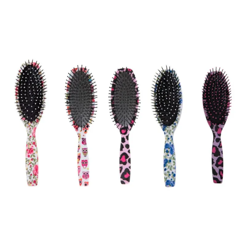 Escova de Cabelo Oval Estampada Escobel Colors 992 Sortida Sem Voltagem