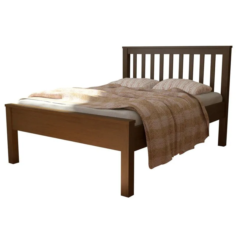 Cama Casal Simples Madeira Maciça Castanho - Saraiva