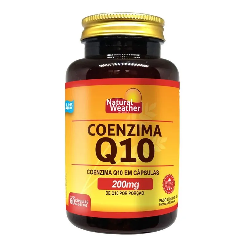 Coenzima Q10 200 mg por porção Natural Weather – 60 Cápsulas