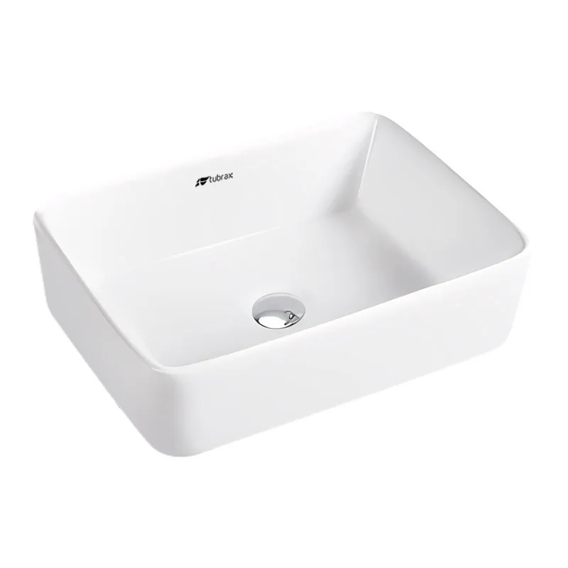 Cuba Lavabo Banheiro Cerâmica Louça Retangular 48x37 Branca Apoio Tubrax - BAB0003
