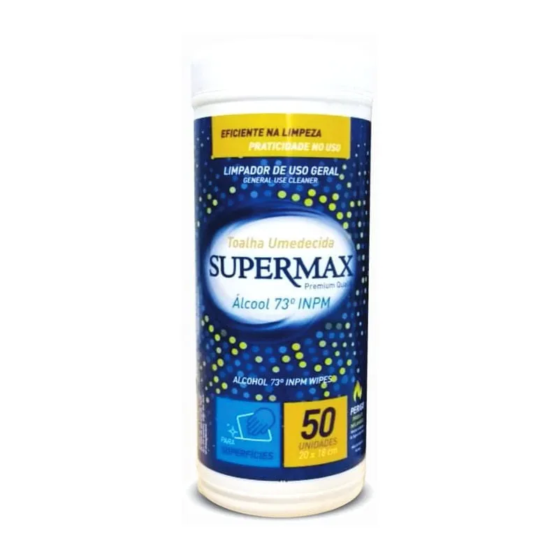Toalha Umedecida Supermax Limpeza de Superfícies 73ºINPM
