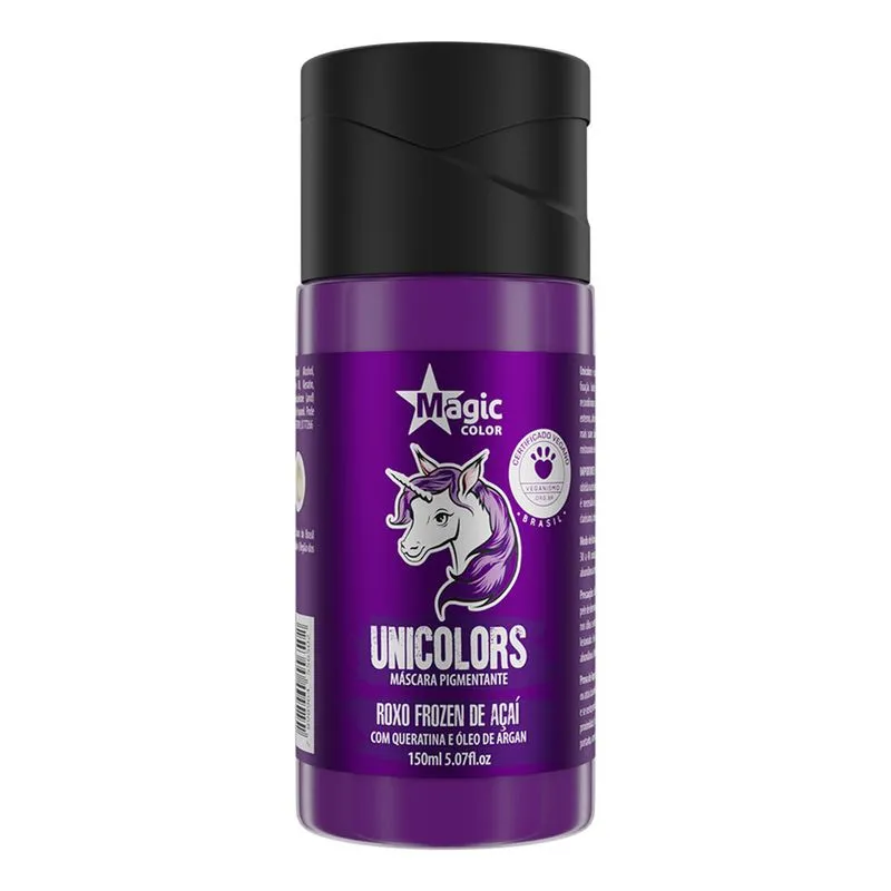 Máscara Pigmentante Magic Color Unicolors Roxo Frozen De Açaí 150ml