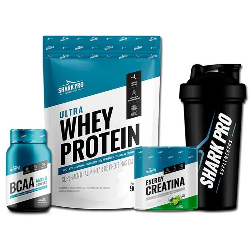 Combo Shark Pro Ultra Whey Doce De Leite +creatina 60g Limão